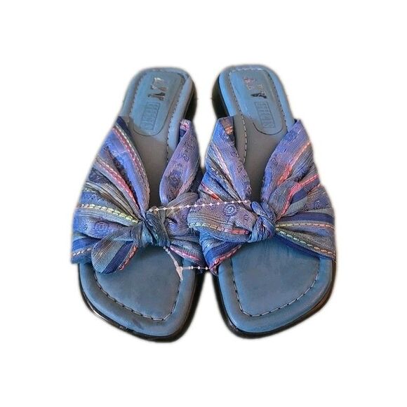 Art Effects Slide On Sandal Angular Thick Heel Women's Size 6 Beach Party Shoes - Picture 1 of 8